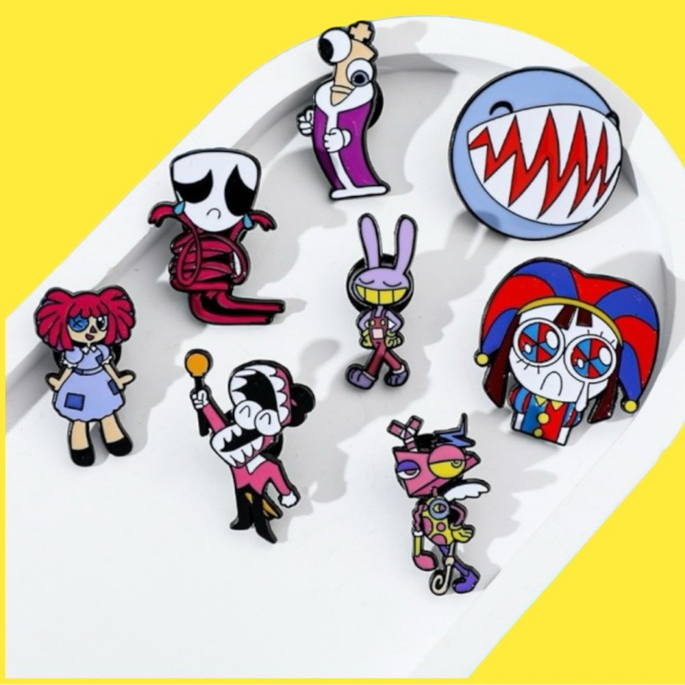 The Amazing Digital Circus Enamel Pin Brooch Pomni Jax Caine Ragatha Metal Badge